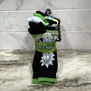 BNIP Unisex Rick & Morty Characters Logo 6pk Crew Socks Adult Swim